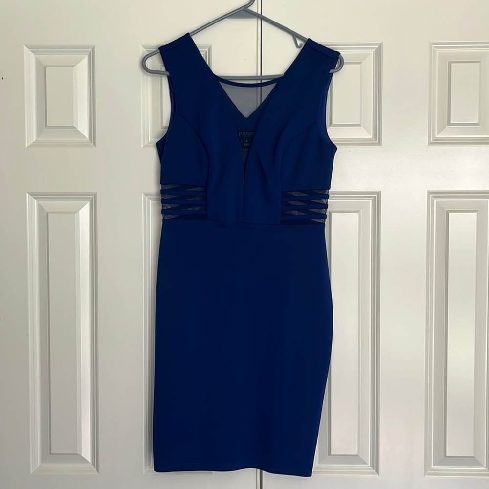 Royal Blue Dress w/ sheer accent